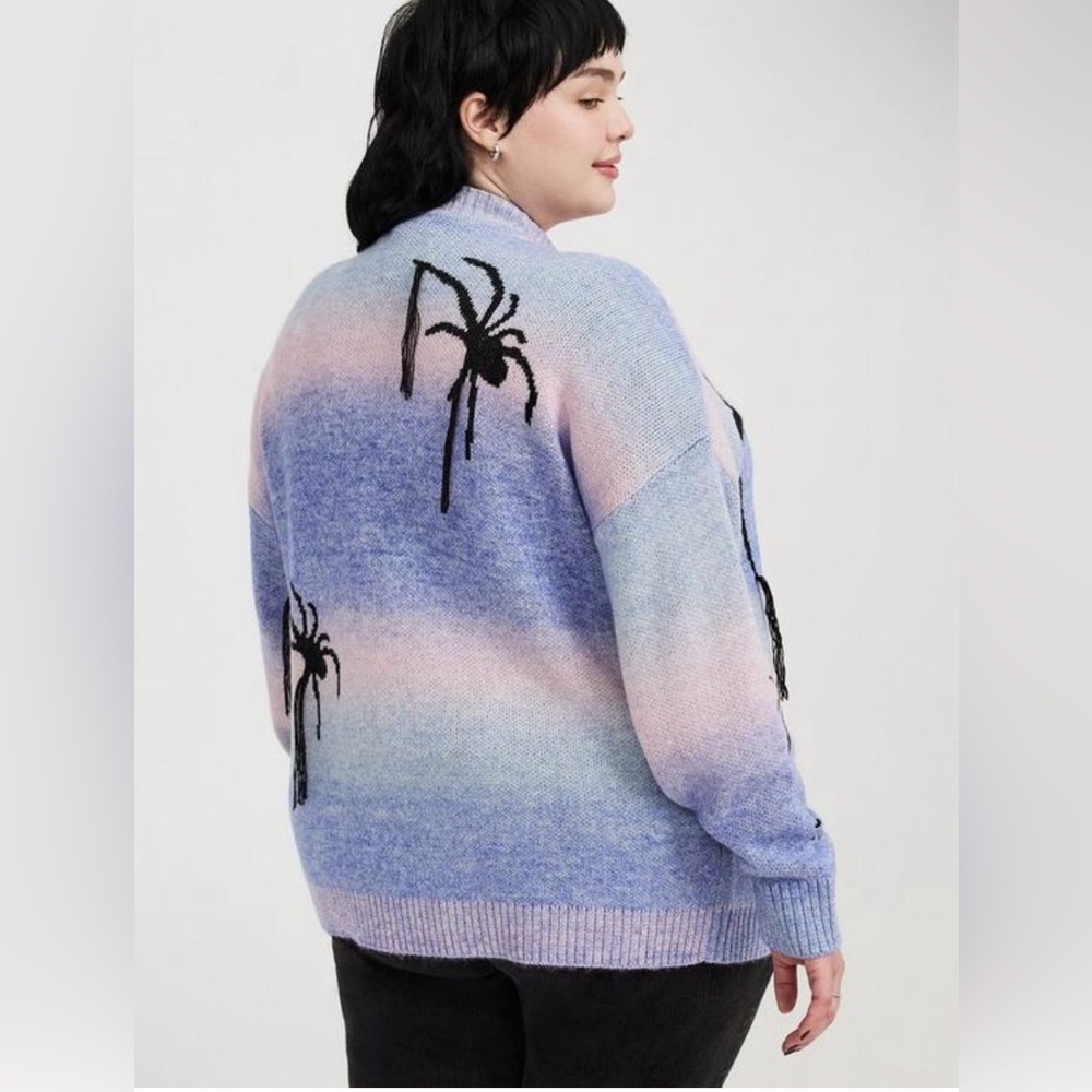 Torrid Blue Purple Pink Ombré Open-Front Spider  Cardigan, 2X, NWT! - Picture 14 of 16
